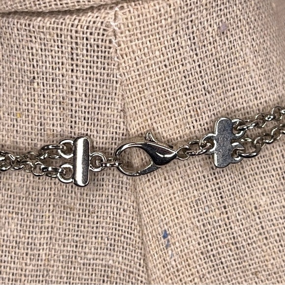 SILVER CHROME BEADED NECKLACE LAYERED CLASSIC CHROME - Picture 8 of 8